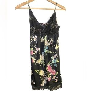 La Vie  En Rose Small Lingerie Slip Floral Spring Chemises Babydoll Lace Black S